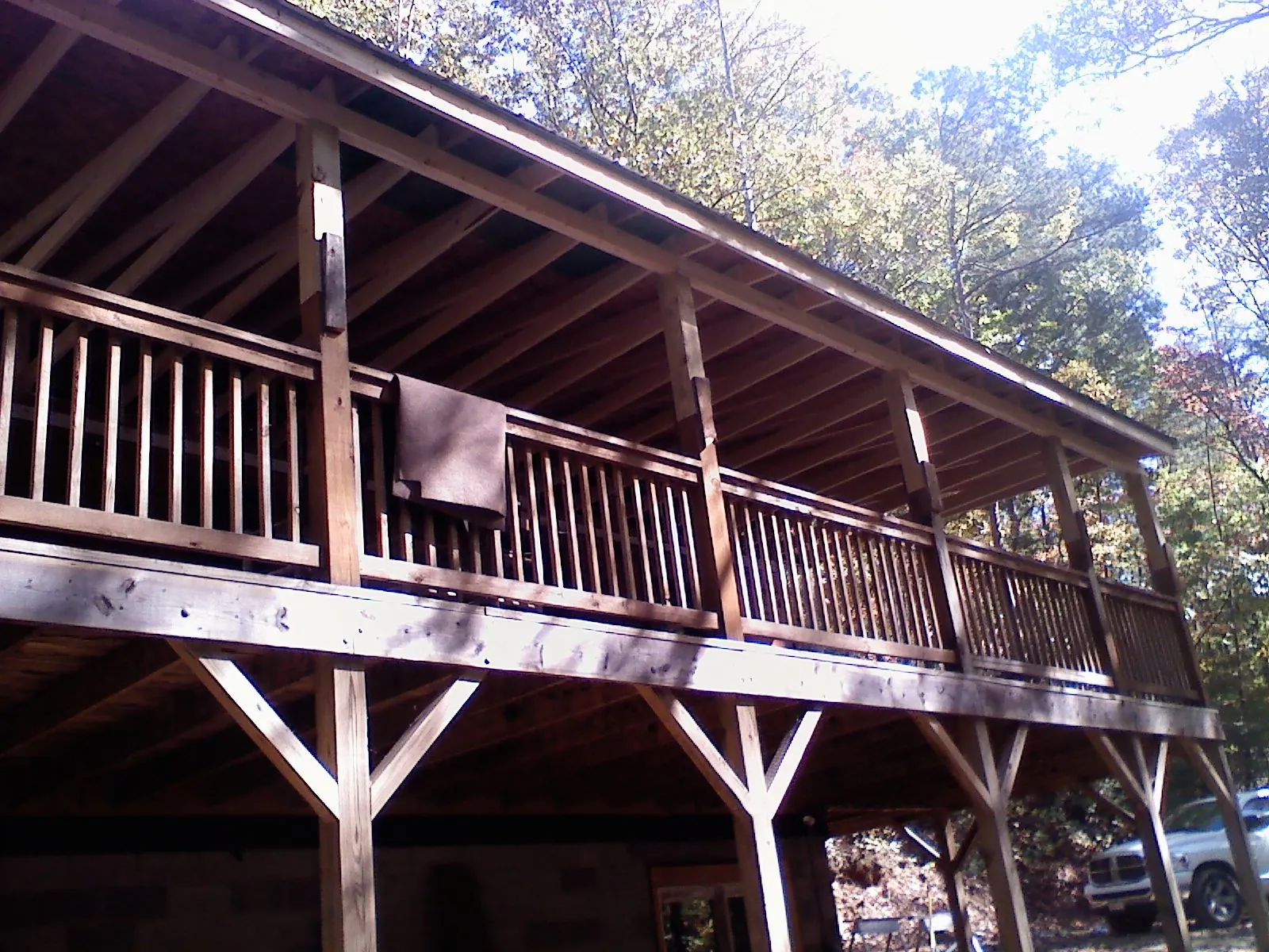 Timber framing under a new elevated porch and deck — Roof Leak Repair in Ashley by Roofing Brothers
